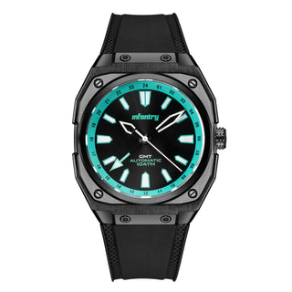 Infantry Automatic Movement Men's Watch - Teal, Blue waterproof MOD42-GMT-TB