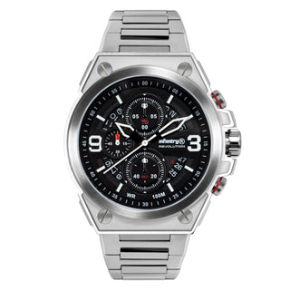 Infantry Chronograph Men's Watch - Black, Silver IN-CHR-S-S