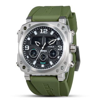 Infantry_Digital Analog Dual Time Men's Watch - Green FS-011-S-GR_Rubber 01