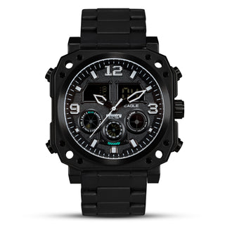 Infantry Digital Analog Dual Time Men's Watch FS-011-BLK-BS Stainless Steel