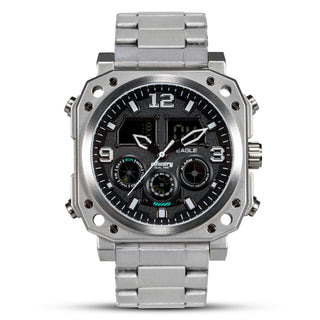 Infantry_Digital_Analog_Dual_Time_Men_s_Watch_waterproof_FS-011-S-S Stainless Steel